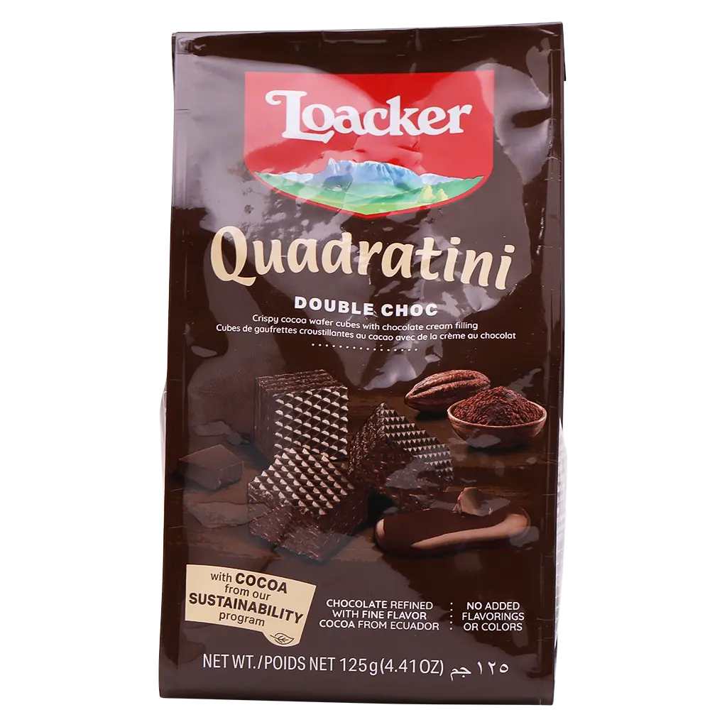 Loacker Quadratini Wafer Double Chocolate 125 gm - view 2