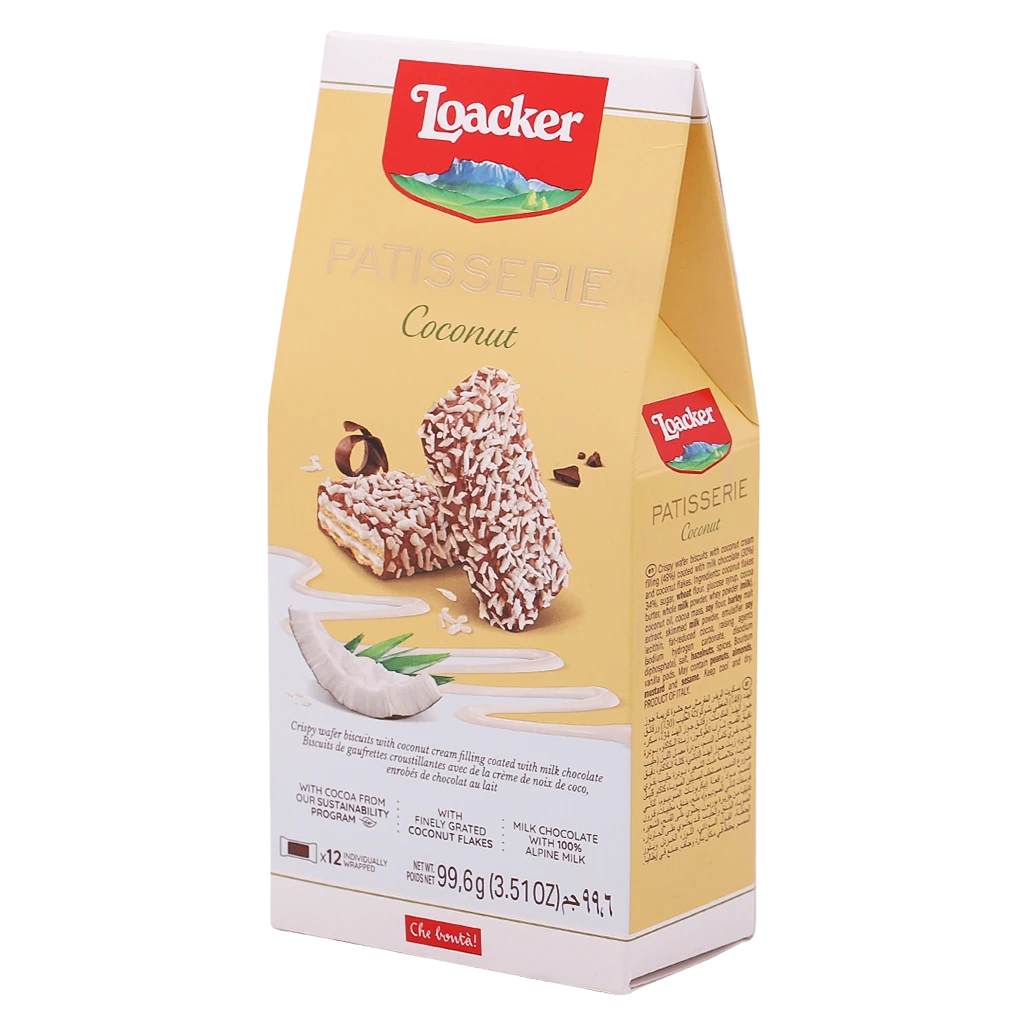 Loacker Pasticceria Wafer With Coconut 99.6 gm