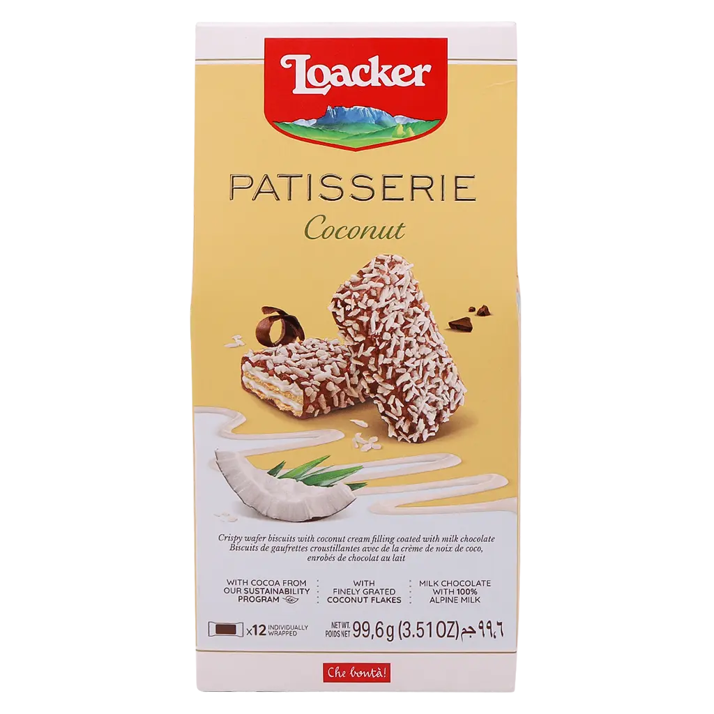 Loacker Pasticceria Wafer With Coconut 99.6 gm - view 2
