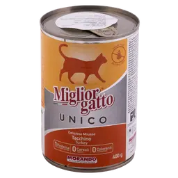Miglior Gatto Unico Cats Wet Food Mousse Turkey 400gm