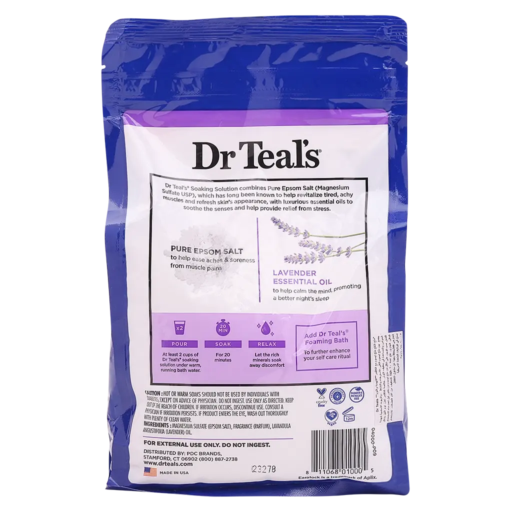 Dr Teal'S Epsom Soaking Salt Lavender Relax Sleep 1360 gm - view 2