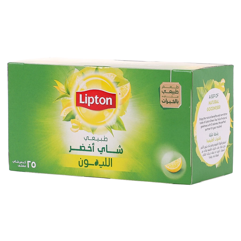 ليبتون شاي اخضر بالليمون 25 كيس
