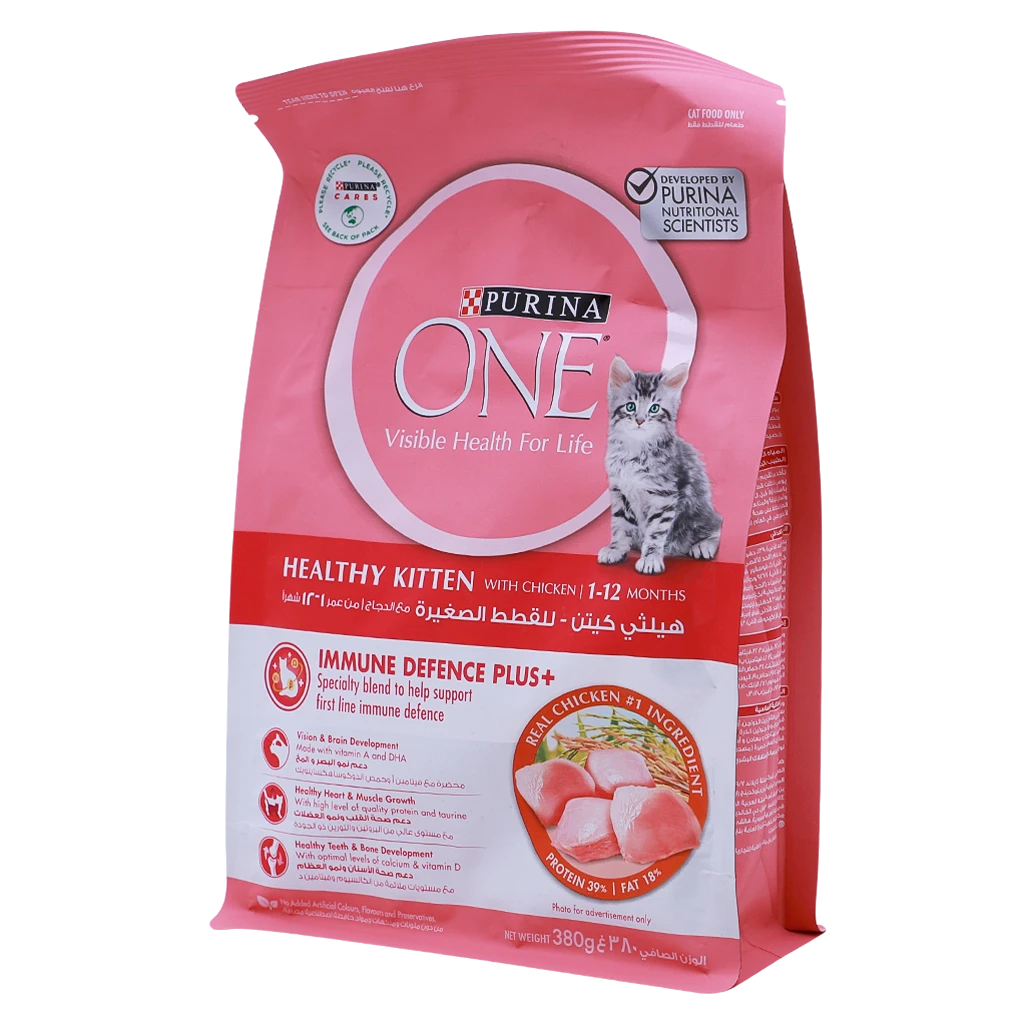 Purina One Dry Cat Food Healthy Kitten Formula 380 gm