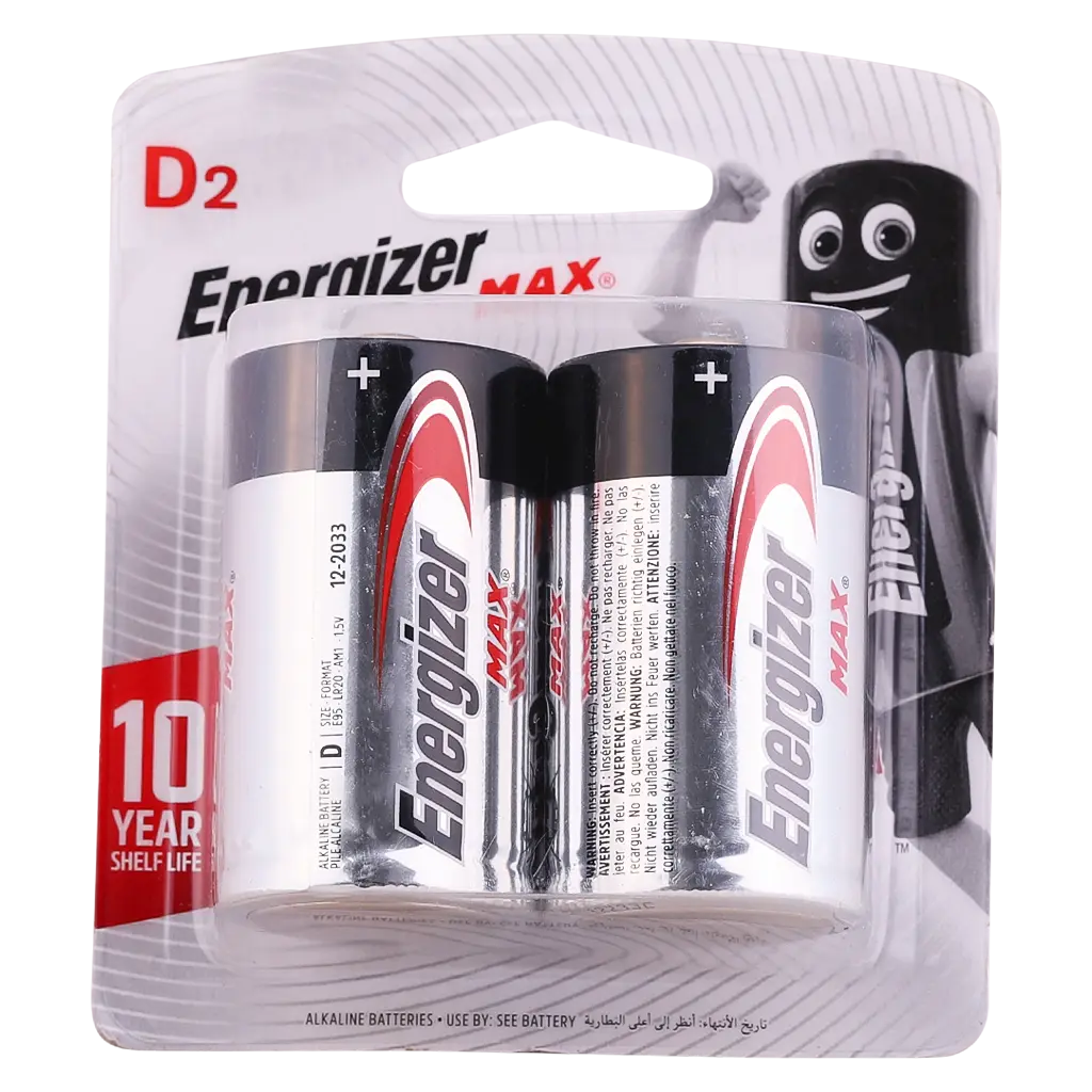Energizer E95 D'' Alkaline Battery 2 Pack - view 1