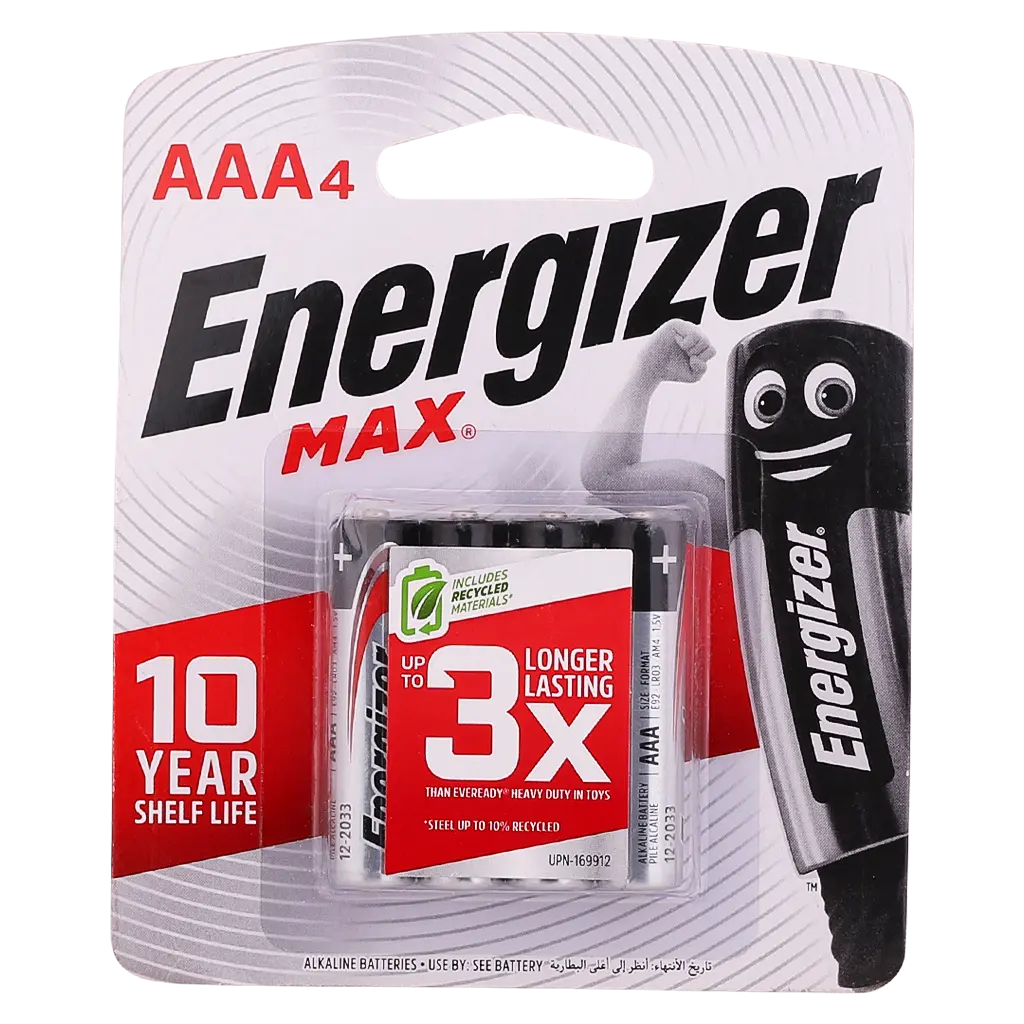 Energizer Max Batteries AAA 4 pcs - view 1