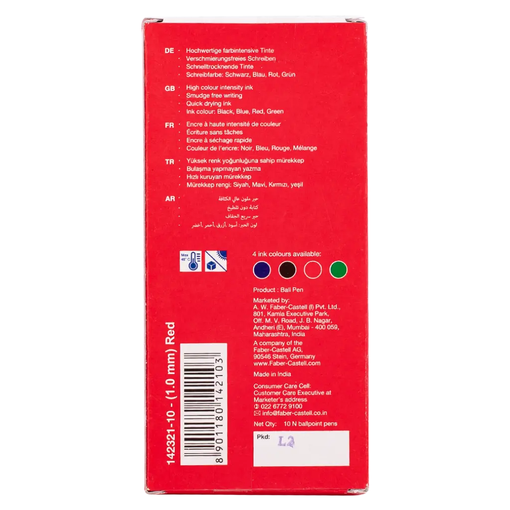 Faber Castell Ballpen1.0 mm Red set of 10 - view 3