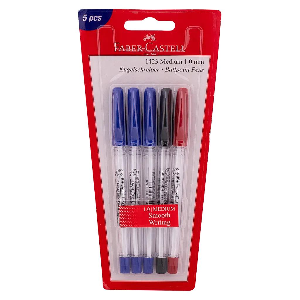 Faber Castell Ballpen1.0 mm set of 5 Assorted - view 1