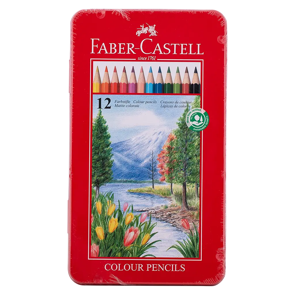 Faber Castell Classic Flat Tin Case 12 color - view 1