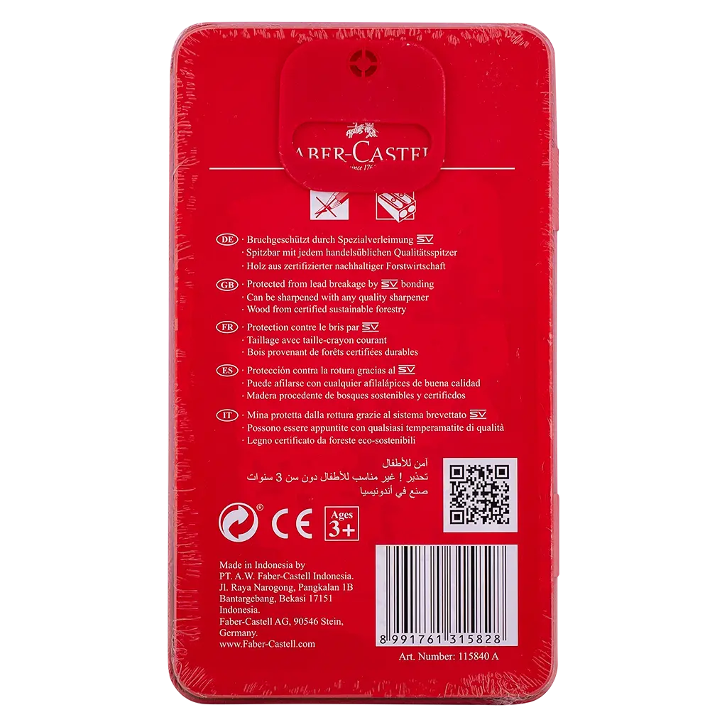 Faber Castell Classic Flat Tin Case 12 color - view 2