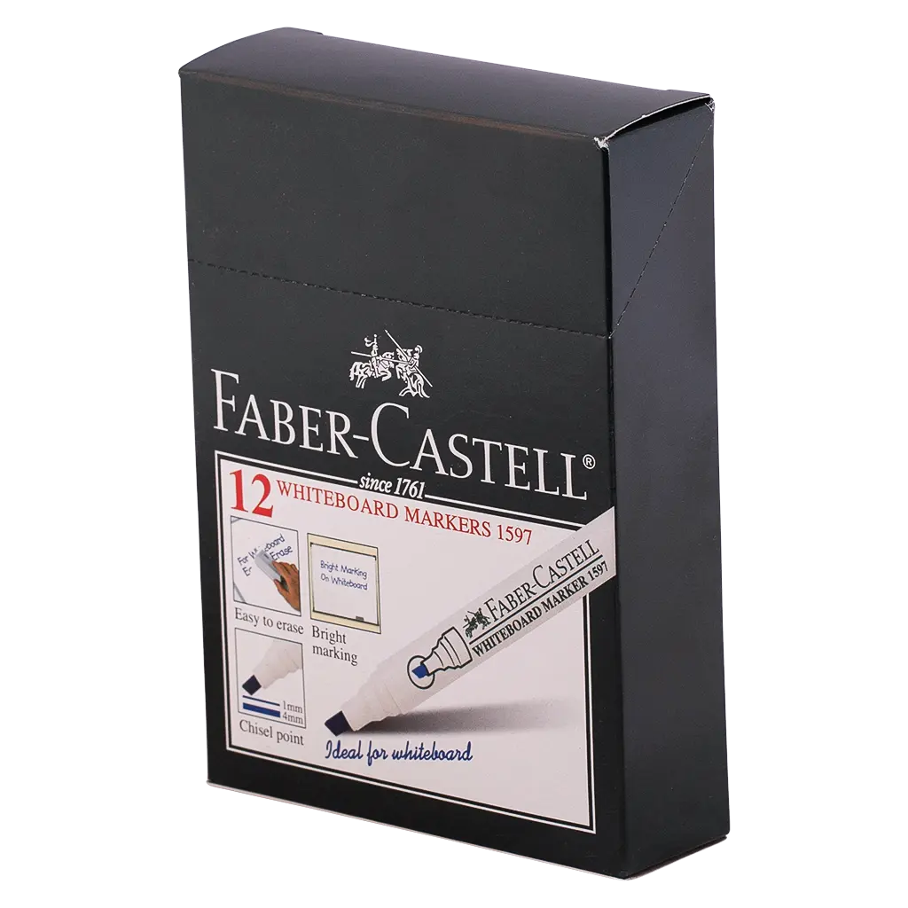 Faber Castell Whiteboard Markers Chisel Tip Blue set of 12 - view 1