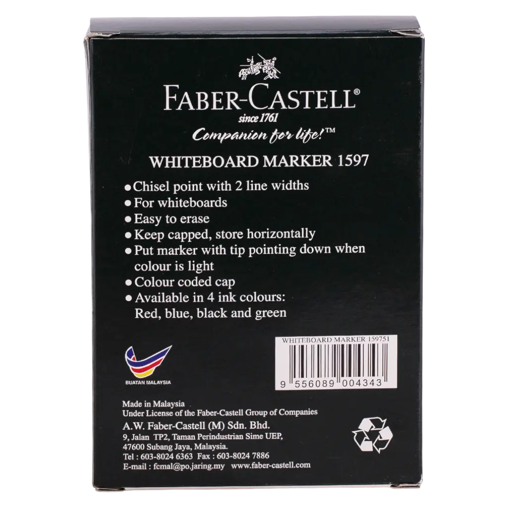 Faber Castell Whiteboard Markers Chisel Tip Blue set of 12 - view 3