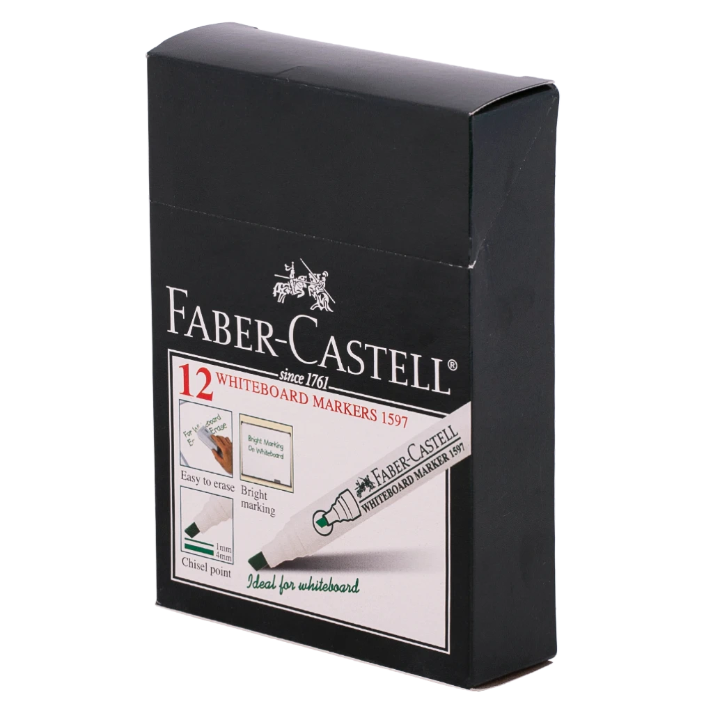 Faber Castell  Whiteboard Markers Chisel Tip Green set of 12