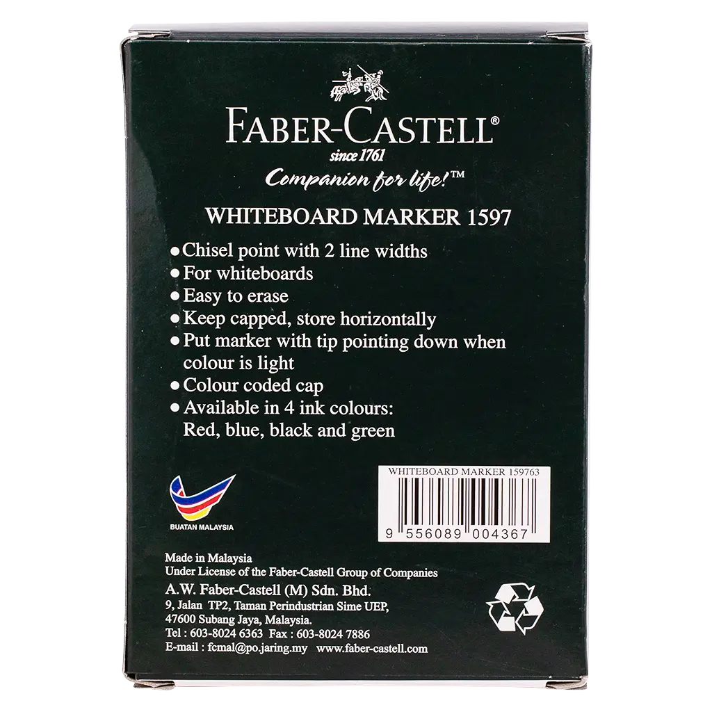 Faber Castell  Whiteboard Markers Chisel Tip Green set of 12 - view 3