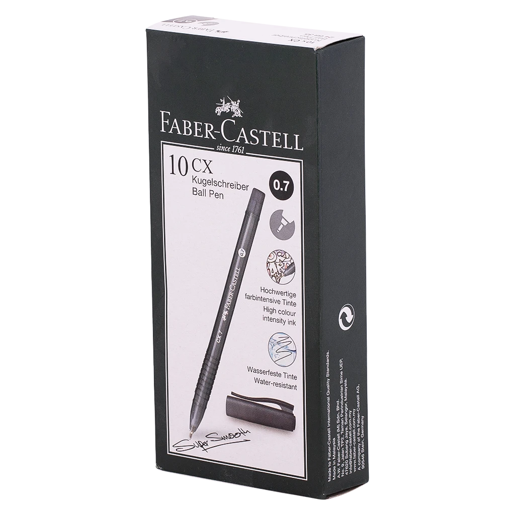 Faber Castell Ball Pen CX 0.7 Silk Black set of 10