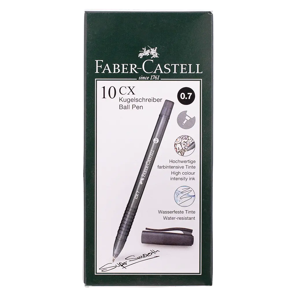Faber Castell Ball Pen CX 0.7 Silk Black set of 10 - view 2