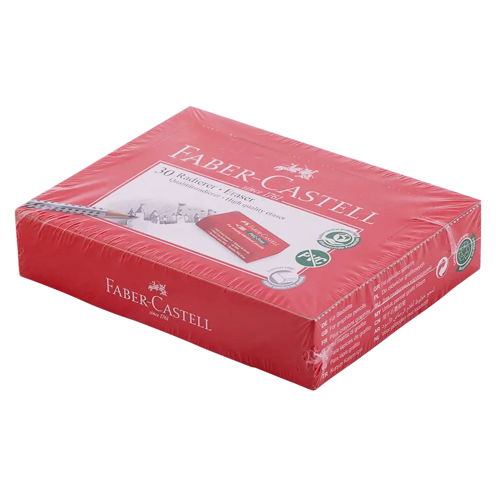 Faber Castell Erasers PVC Free Paper Slv. Red set of 30 - view 2