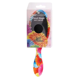 Top Choice Hair Brush Soft Touch Pattern Multicolored