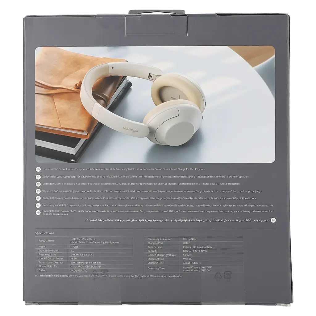 Ugreen Headphones Hitune Max 5 Hybrid Active Noise White - view 4
