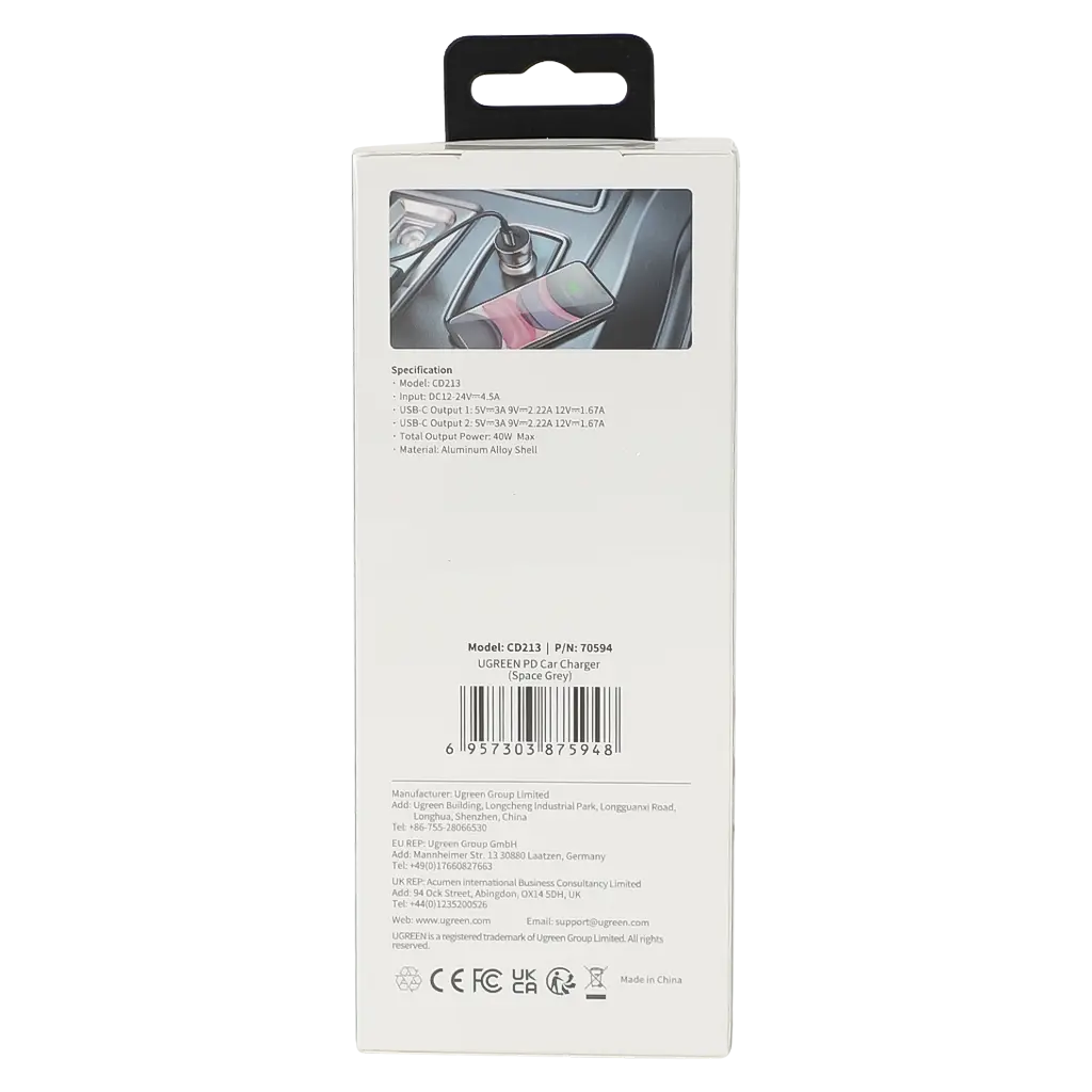 Ugreen Car Charger Pd 40 W Grey - view 4