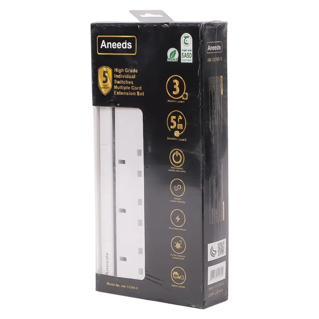 Aneeds Extension 3 Socket 5 m - view 2