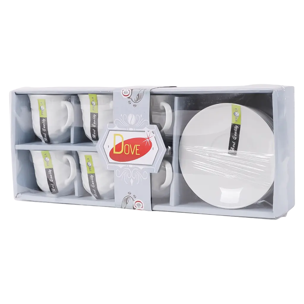 Coffee Set White 6 pcs With 6 plate - view 1