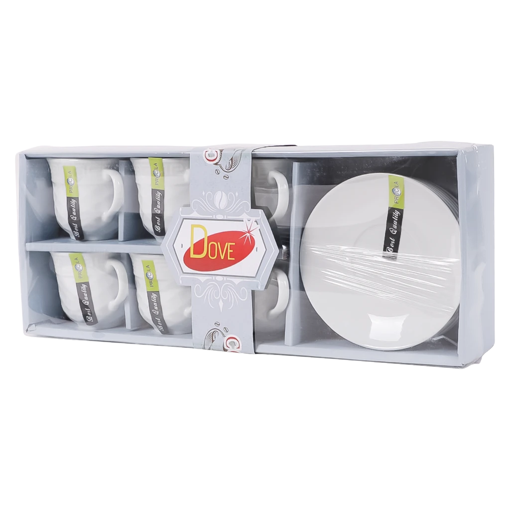 Coffee Set White 6 pcs With 6 plate