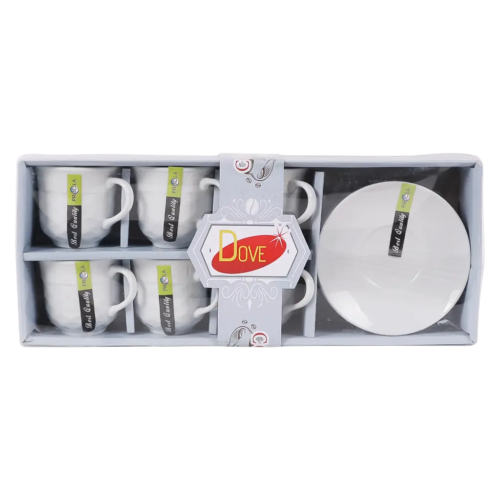 Coffee Set White 6 pcs With 6 plate - view 2