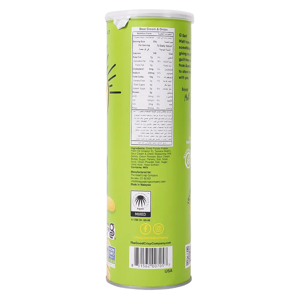The Good Crisp Sour Cream & Onion Stacked Crisps 160 gm - view 3