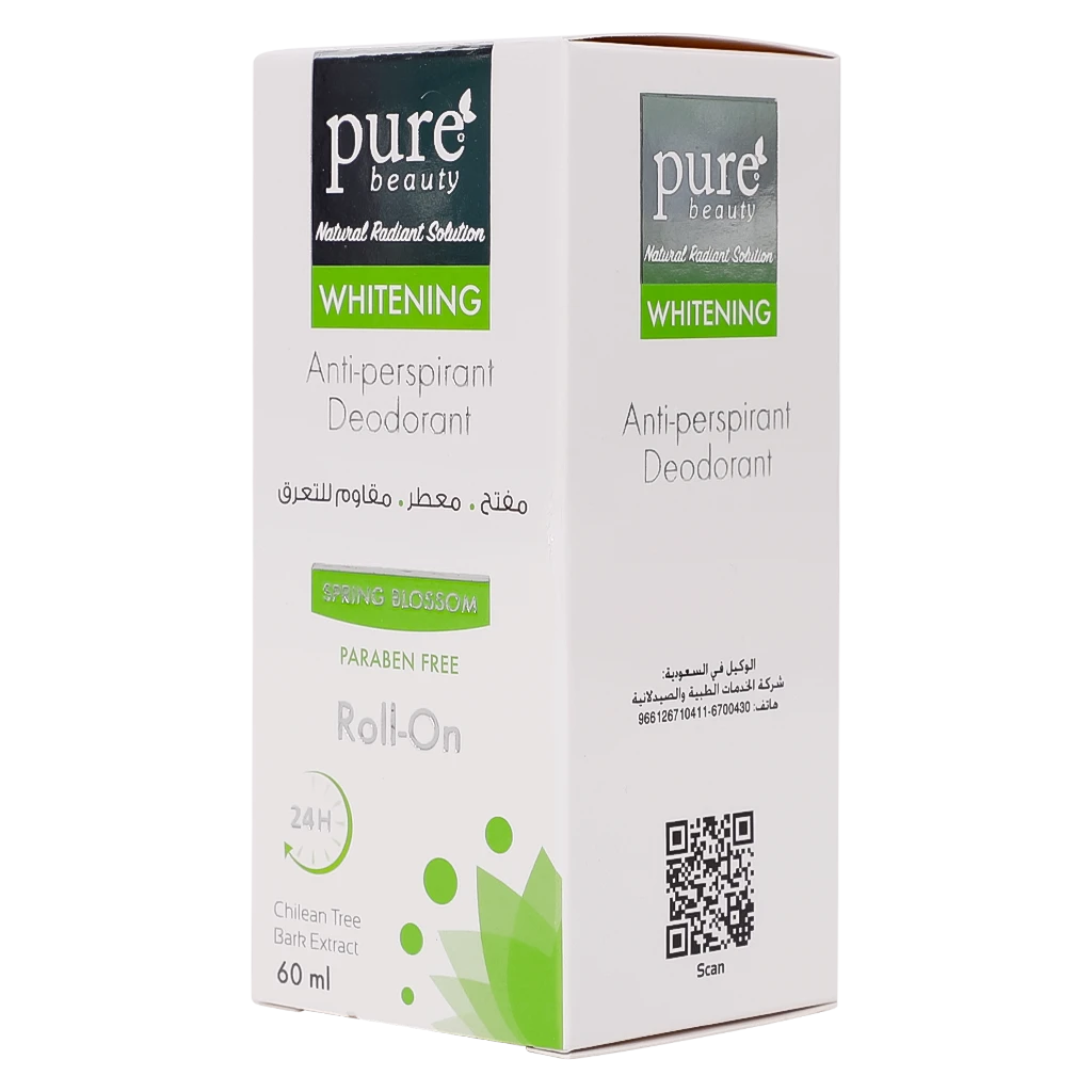 Pure Beauty Whitening Antiperspirant Deodorant Roll-On Spring Blossom 60 ml