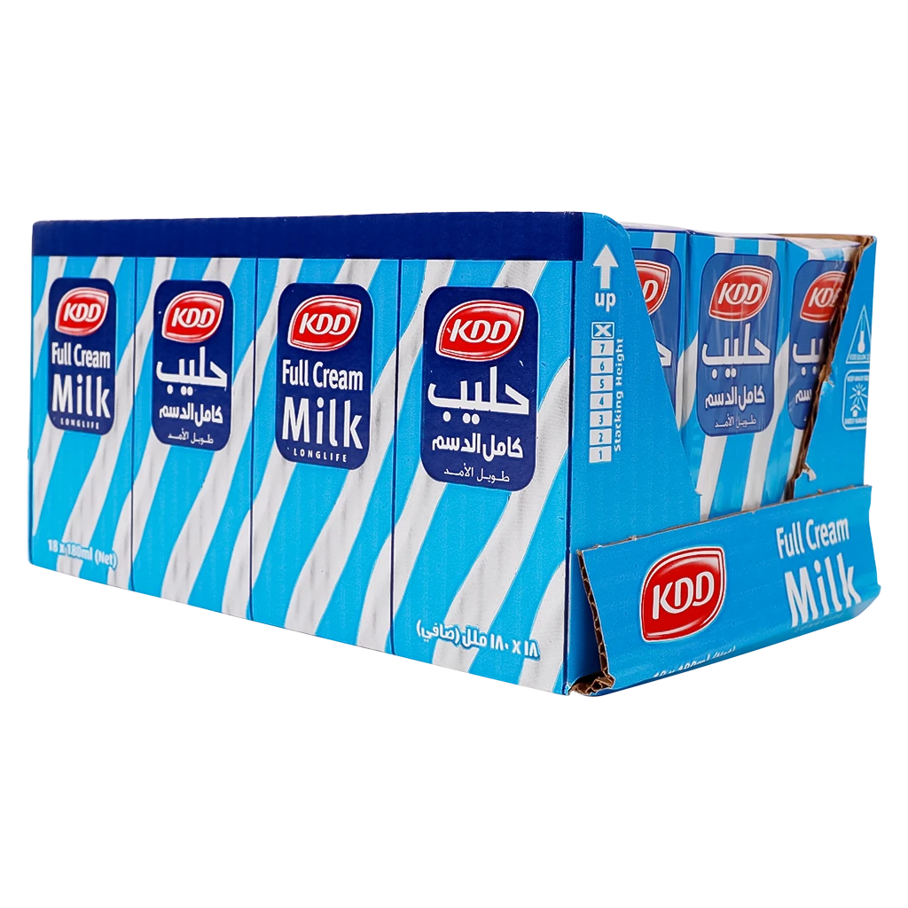 كي دي دي حليب كامل الدسم 18 حبة 180 مل