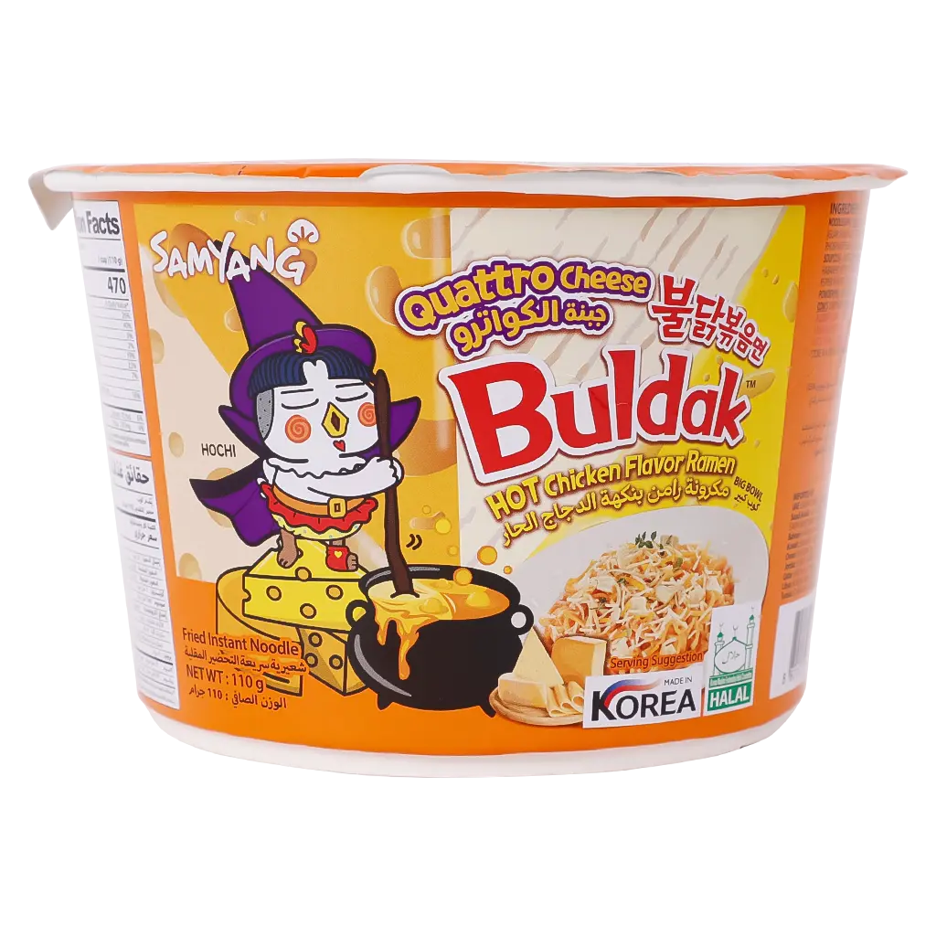Samyang Noodles Buldak Ramen Quattro Cheese Hot Chicken Flavor 110 gm  - view 2