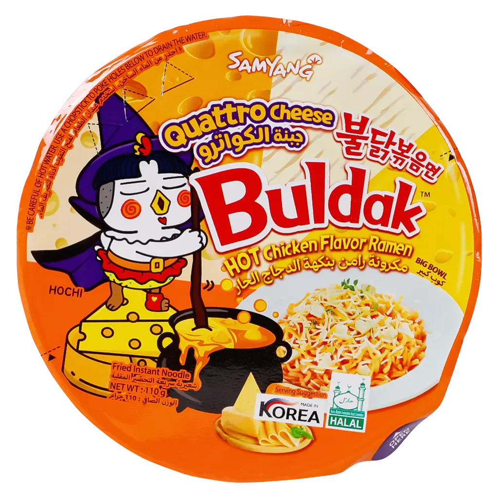 Samyang Noodles Buldak Ramen Quattro Cheese Hot Chicken Flavor 110 gm  - view 4