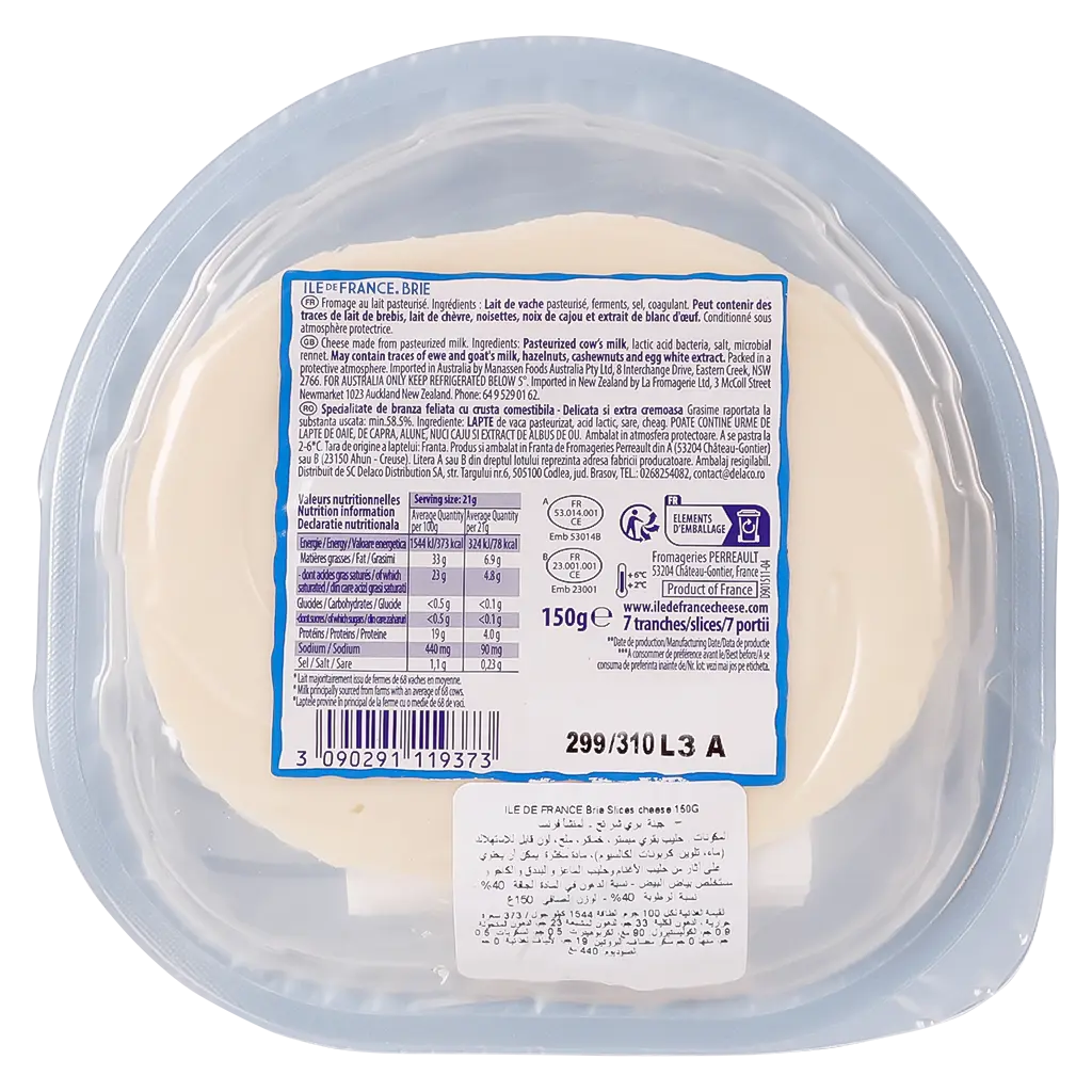 Ile De France Brie Slices Cheese 150 gm - view 2