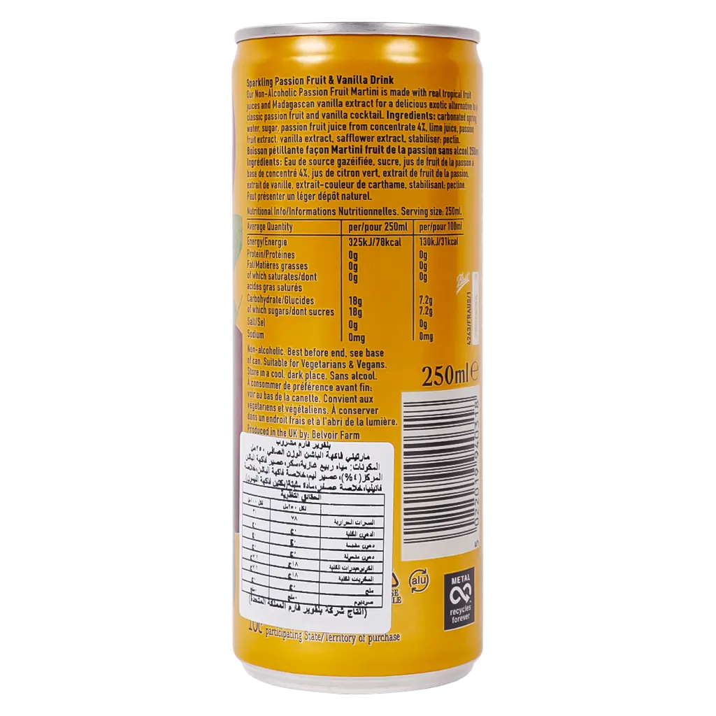 Belvoir Farm Sparkling Passionfruit Martini 250 ml - view 2