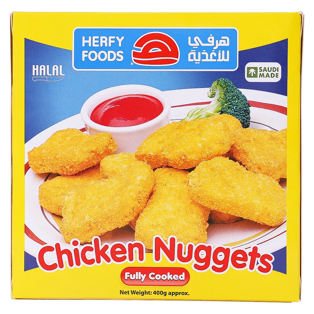 Buy Herfy Chicken Nuggets Breaded 350 gm | Ninja Saudi Arabia