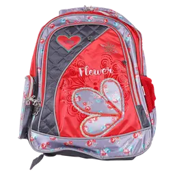 Jory Gray Flowers School Bag With Pencil Case and Lunch bag  13 inch
