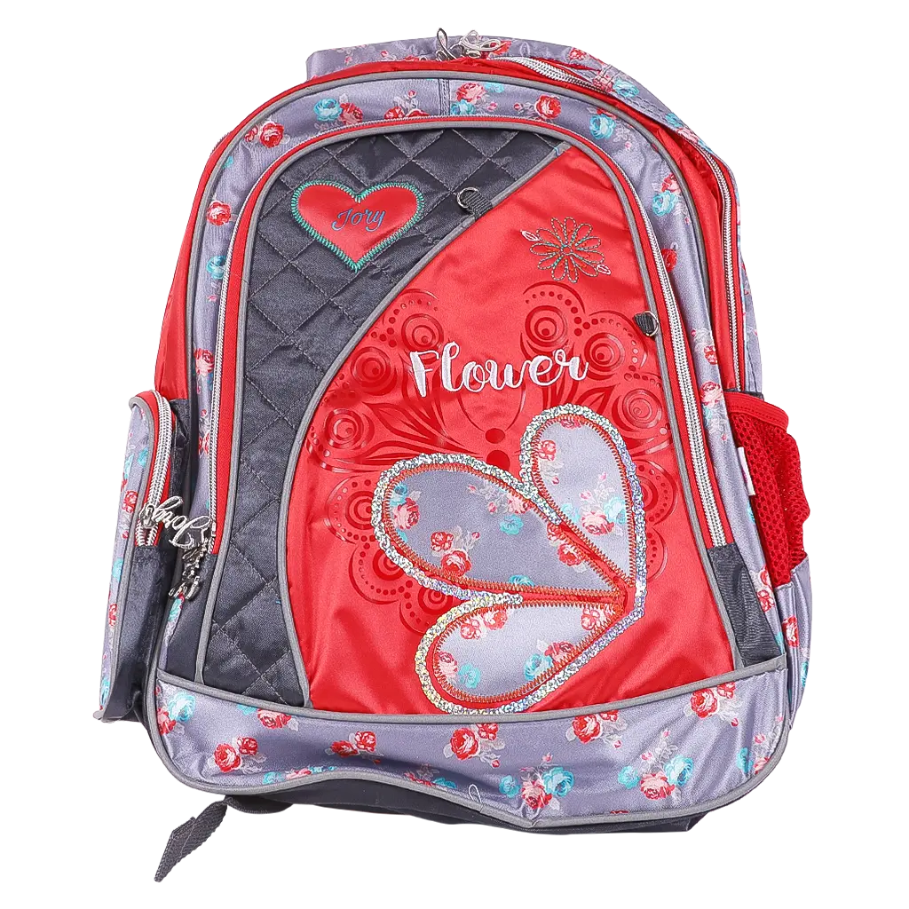 Jory Gray Flowers School Bag With Pencil Case and Lunch bag  13 inch - view 1