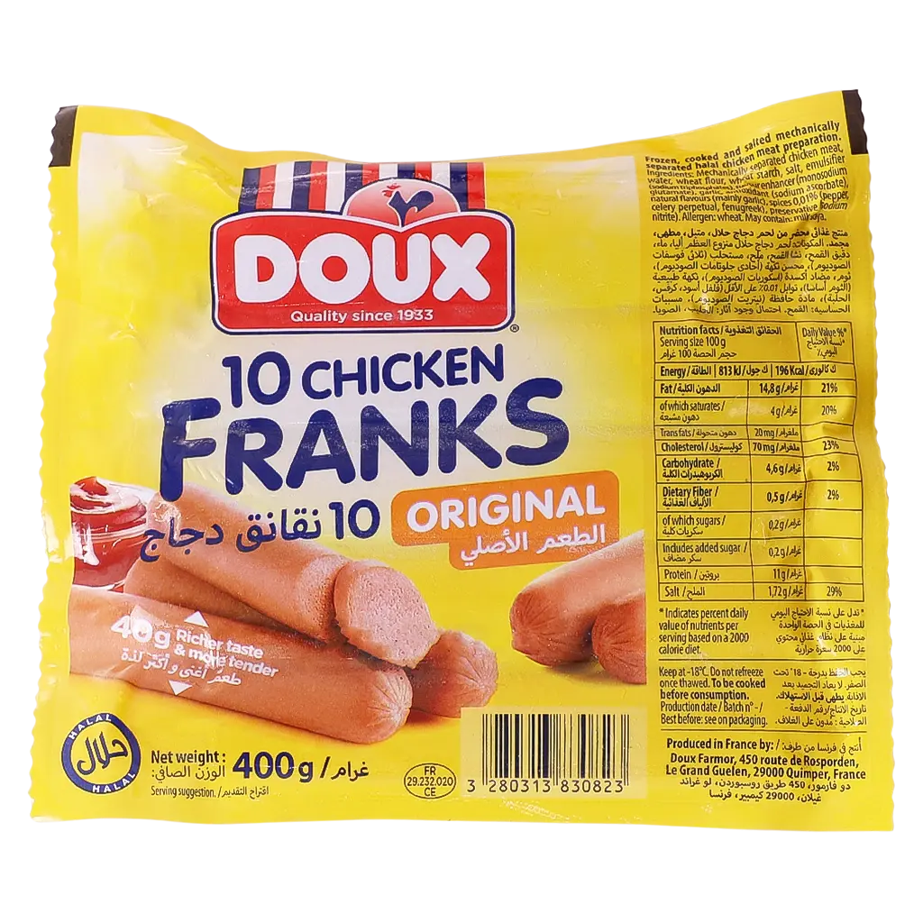 Doux Chicken Franks 400 gm - view 1