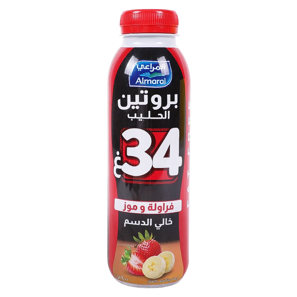 المراعي حليب بروتين بالفراولة والموز 400 مل