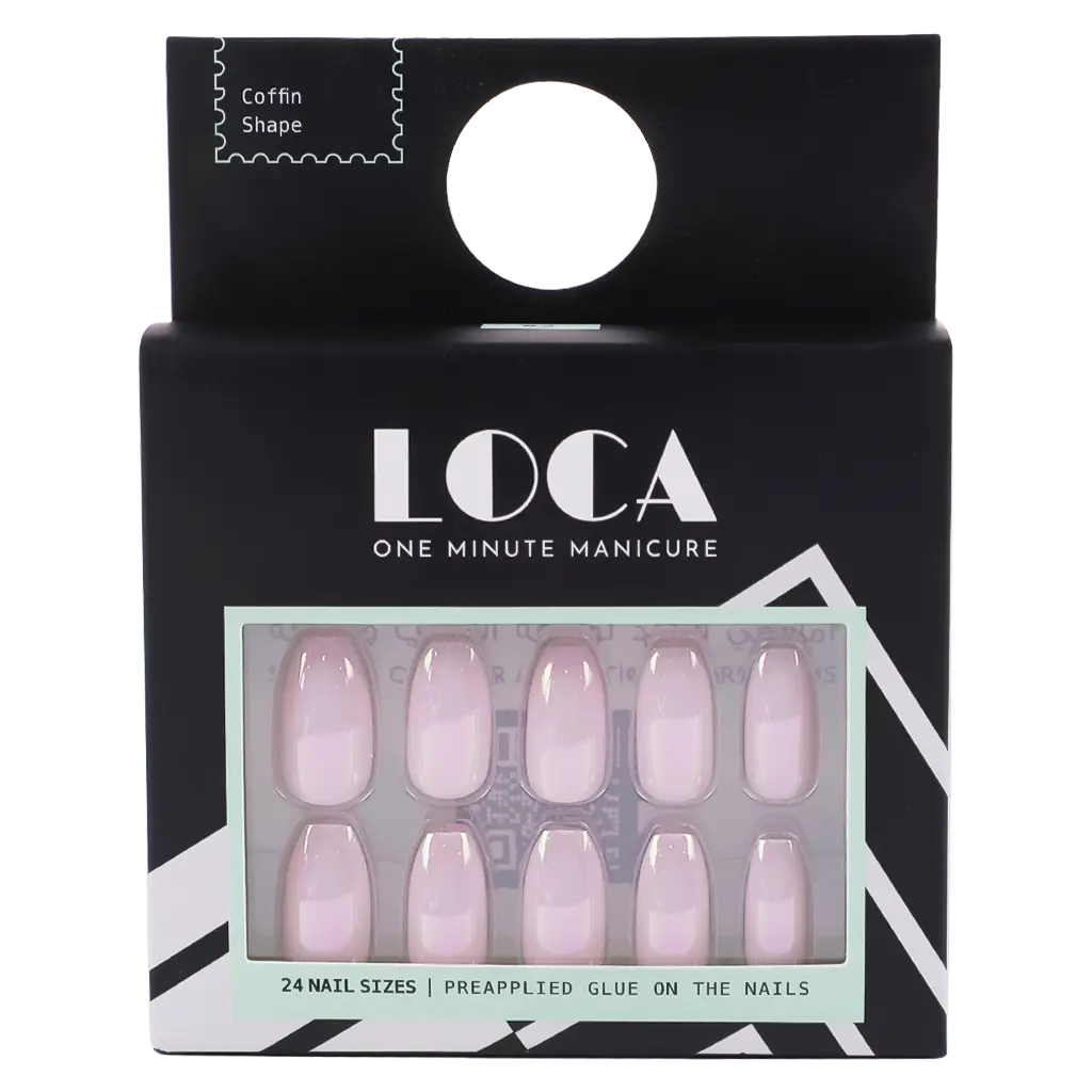 Loca Press On Nails Pink Chrome Coffin Shape - view 1