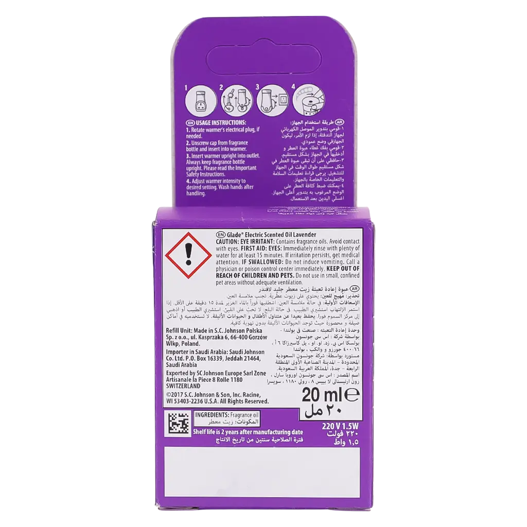 Glade Electric Plugins Air Freshener Lavender Scented Oil Refill 20 ml - view 3