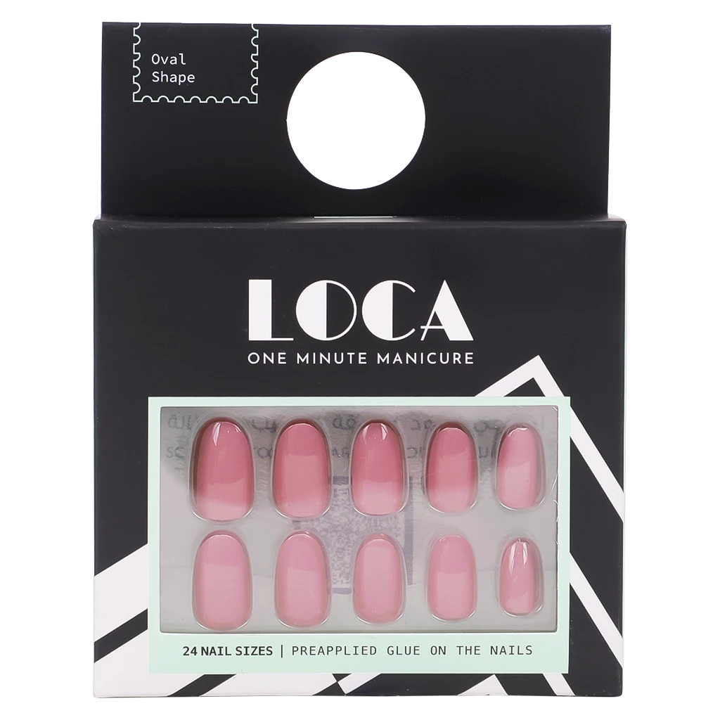 Loca Press On Nails Oval Shape Pink Nude M30 