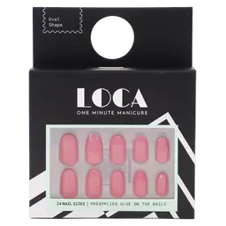 Loca Press On Nails Oval Shape Pink M31