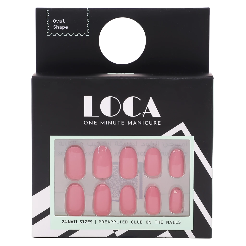 Loca Press On Nails Oval Shape Pink M31
