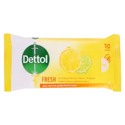 Dettol Fresh Anti Bacterial Skin Wipes 10 Pcs
