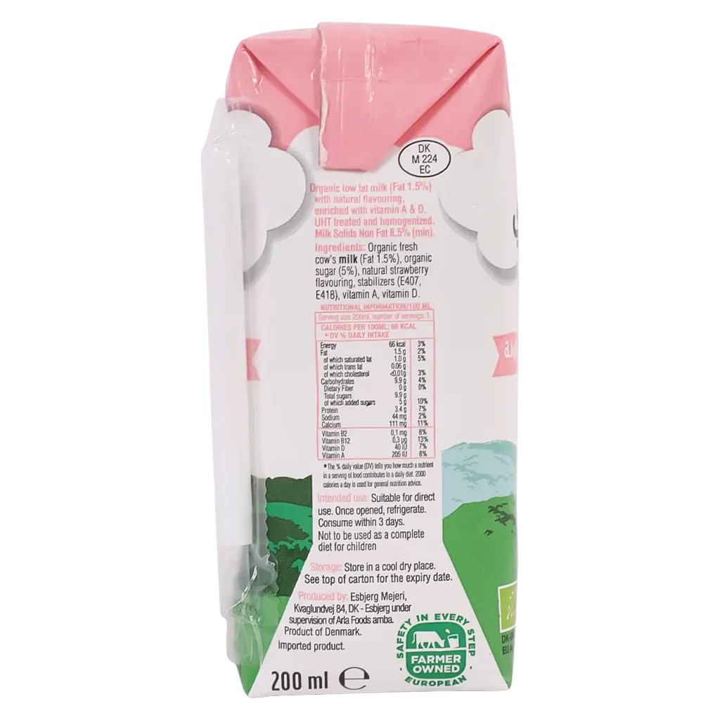 Arla Organic Milk Strawberry Flavour 200 ml - view 7