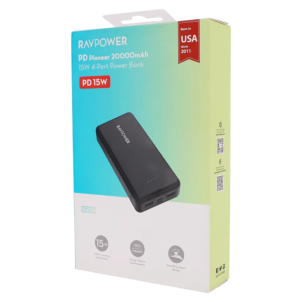 Ravpower Rp-Pb1216 20000Mah 15W 4-Port Power Bank Black - view 2
