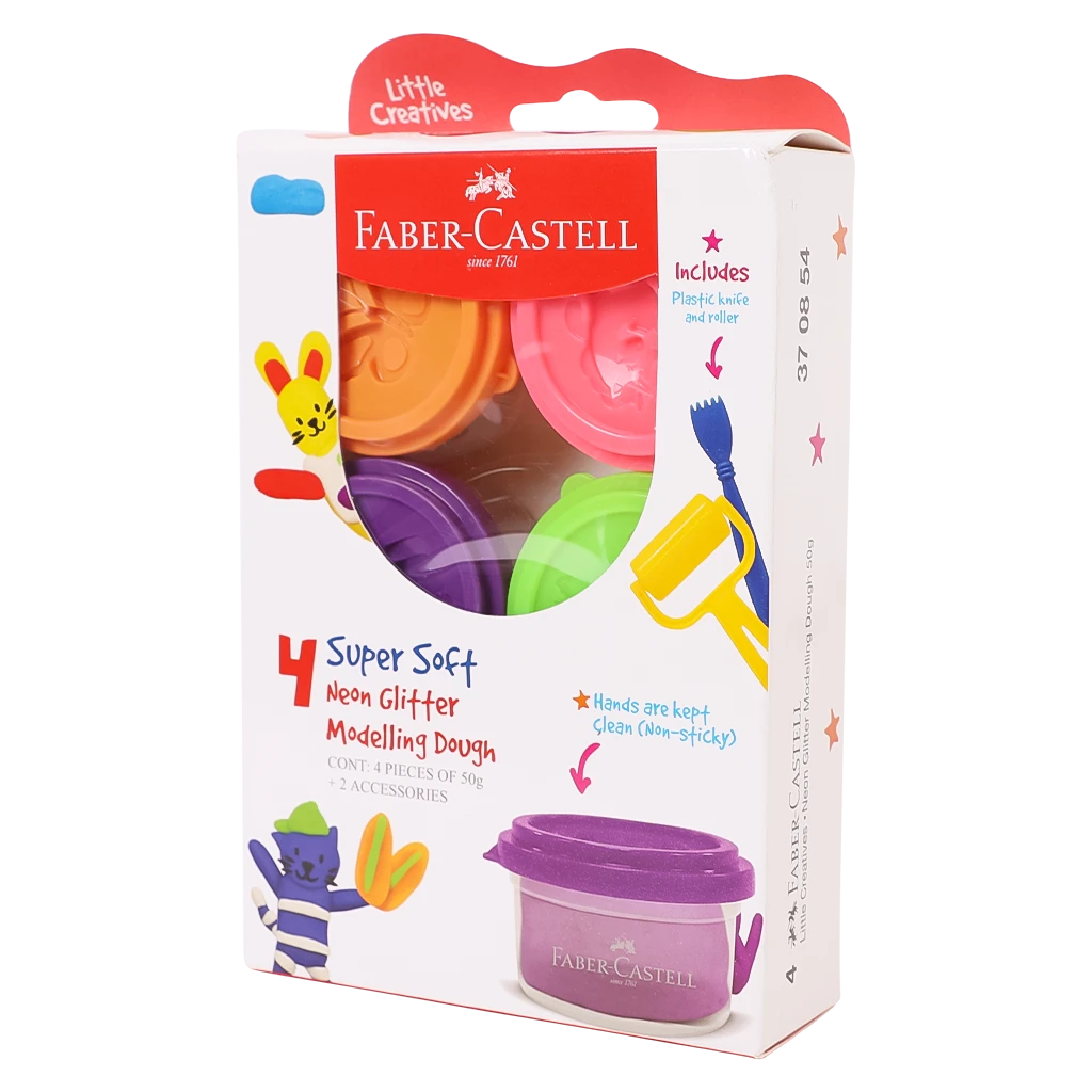 Faber Castell Modeling Dough Glitter 4 Colors 50 gm