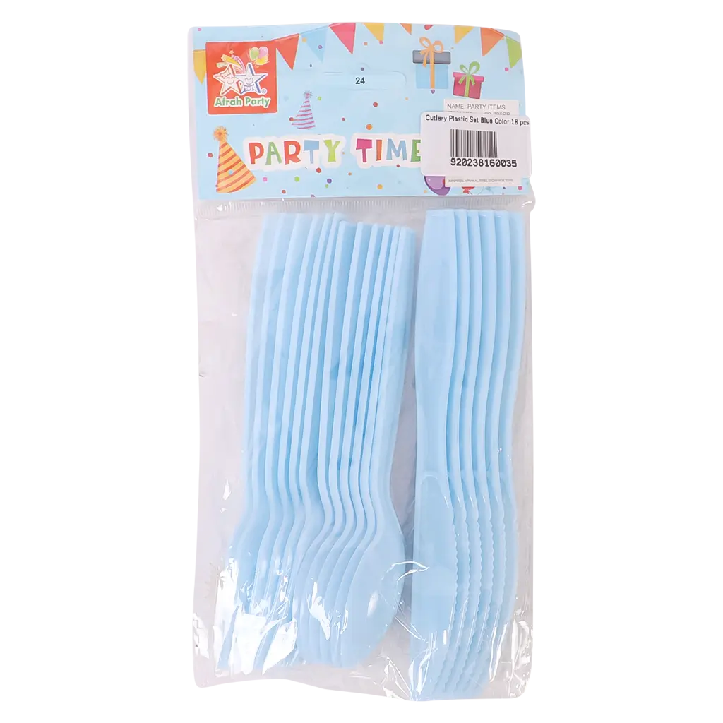 Cutlery Plastic Set Blue Color 18 pcs - view 2