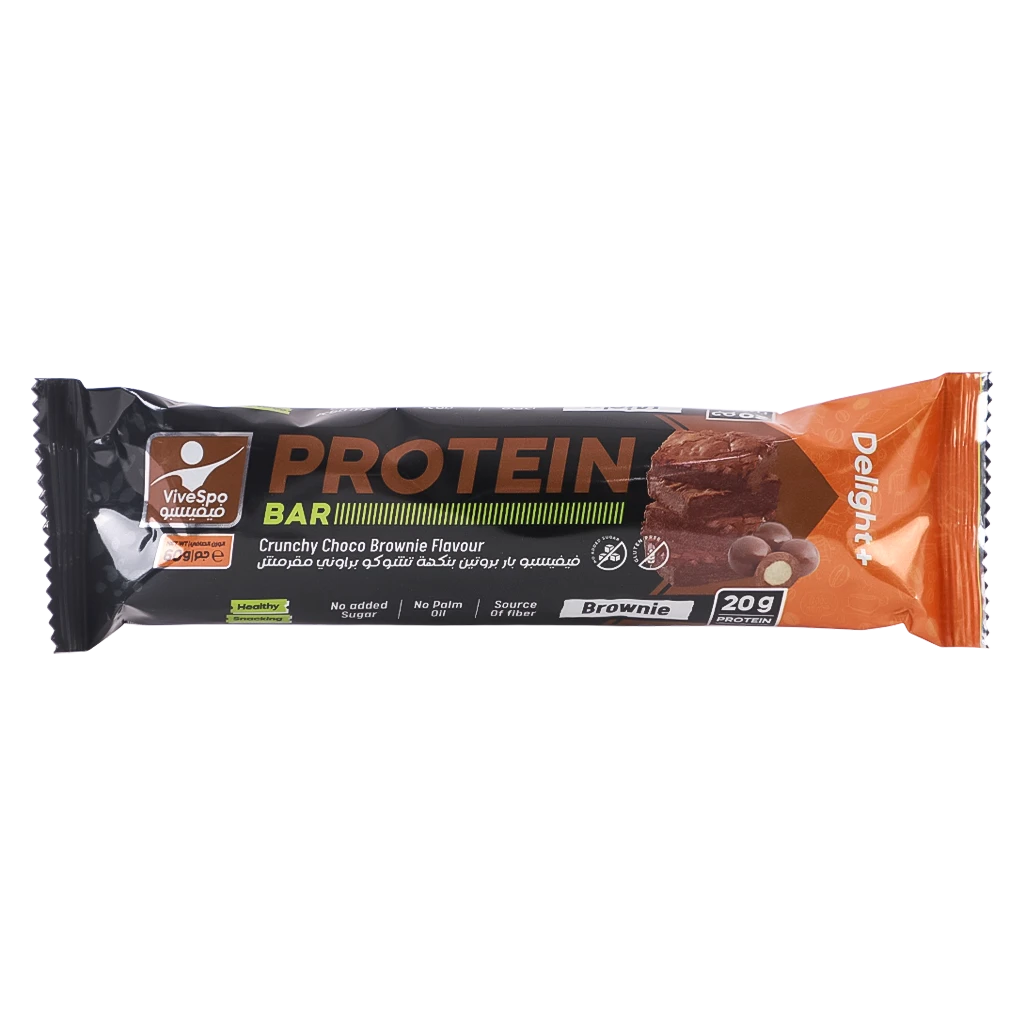ViveSpo Delight Bar Protein Crunchy Choco Brownie 60 gm